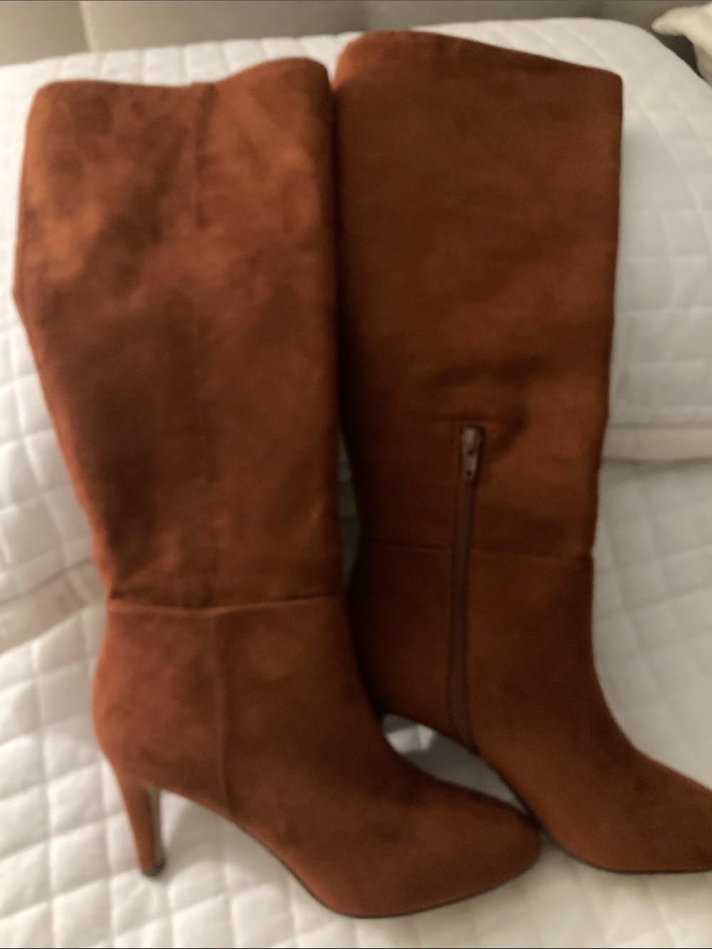 Women's Knee-High Suede Boots in Chestnut Brown. LOFT Size 7.5.